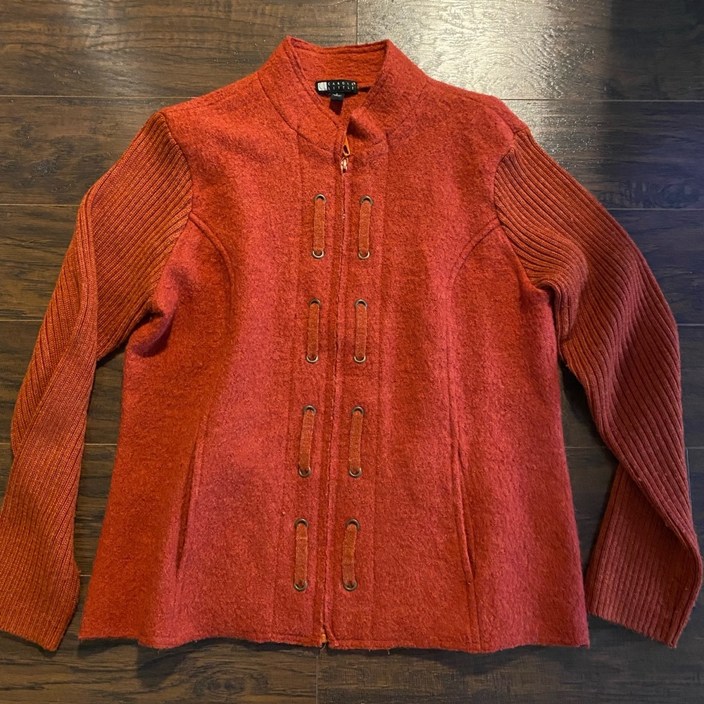 Vintage 100% wool zip sweater